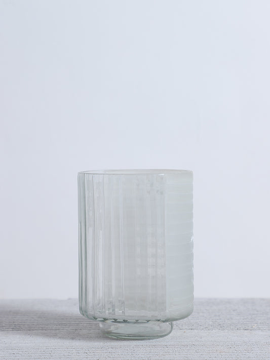 Westside Home Clear Glass Frosted Candle Stand - Small