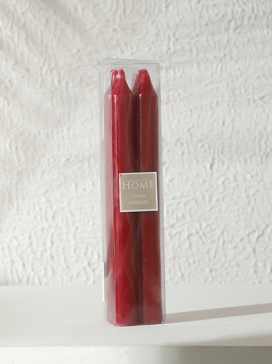 Westside Home Red Taper Candle- Set of 4