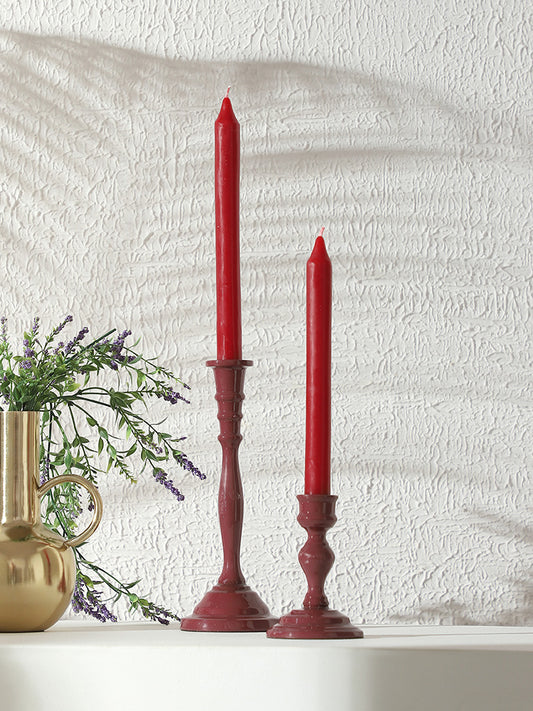 Westside Home Red Taper Candle- Set of 4