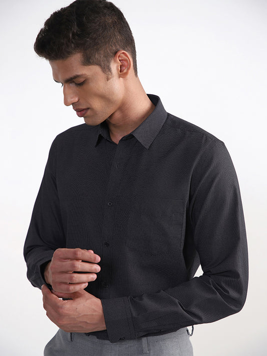WES Formals Dobby Black Shirt