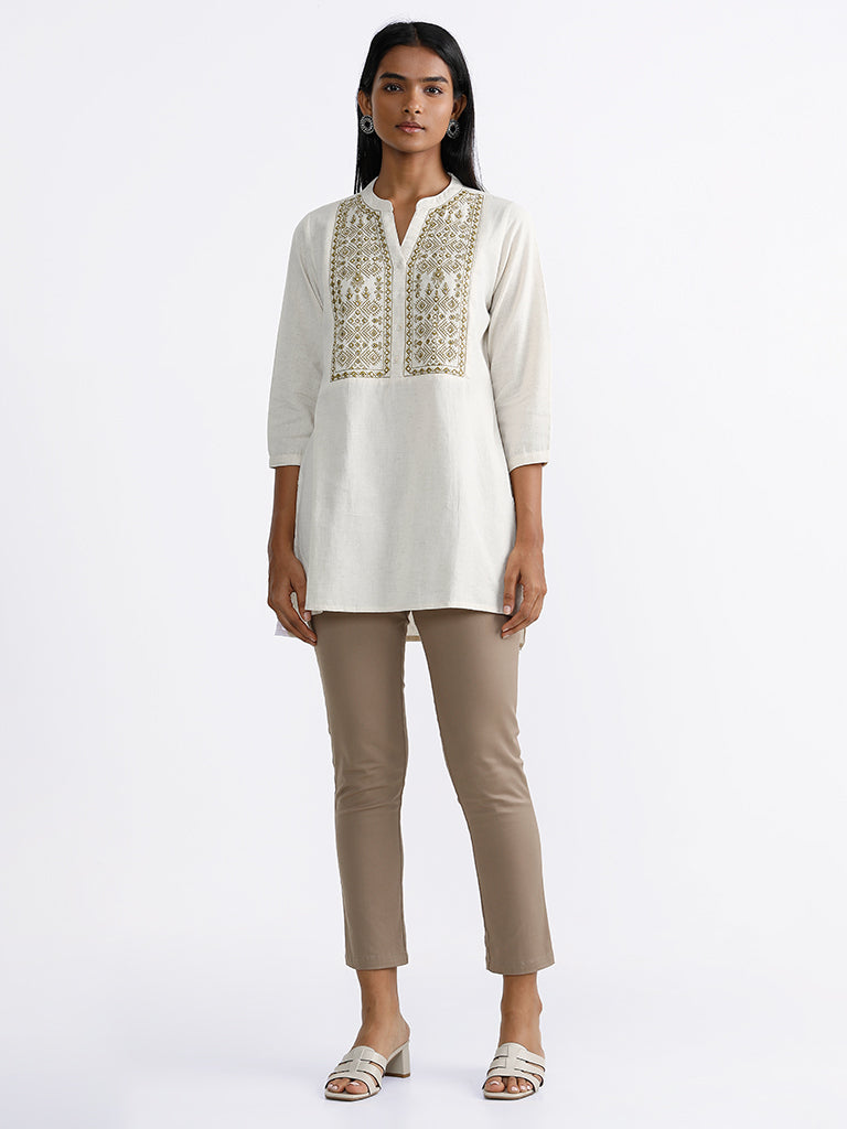Shop Utsa Green Floral-Print Straight Kurta Online – Westside