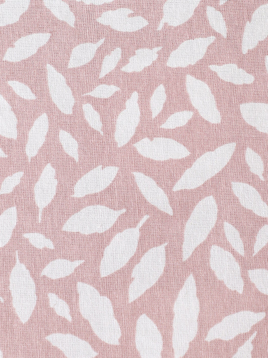 Westside Home Leafy Printed Pink Single Bed Flat Sheet and Pillowcase Set