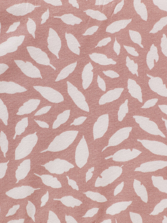 Westside Home Leafy Printed Pink Double Bed Flat Sheet and Pillowcase Set