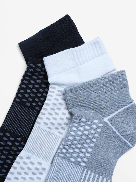 WES Lounge & Innerwear Striped Black Men's Socks - 3 Pairs