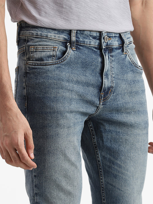 WES Casuals Solid Black Slim - Fit Mid - Rise Denim Jeans