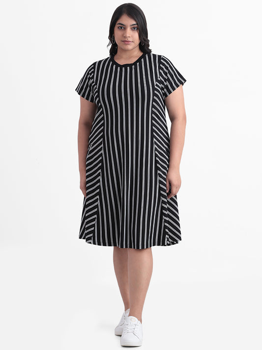 Gia Black Striped Dress