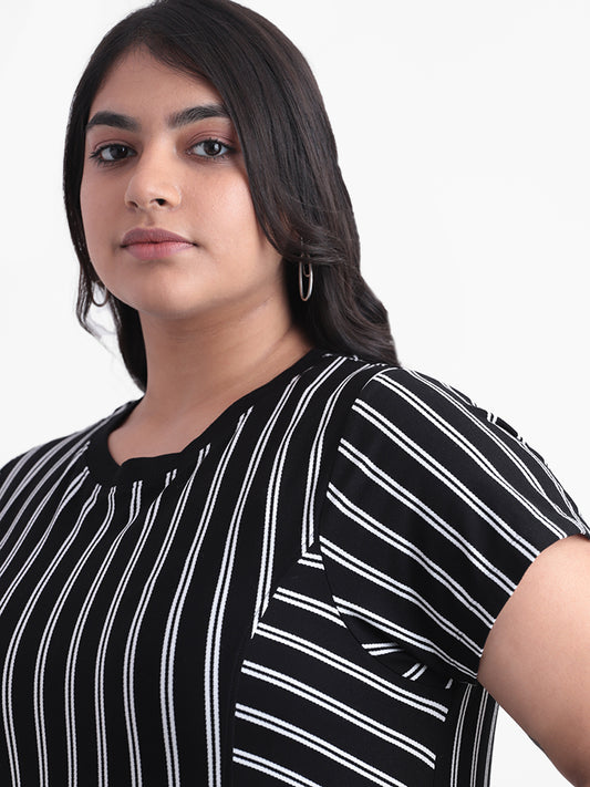 Gia Black Striped Dress