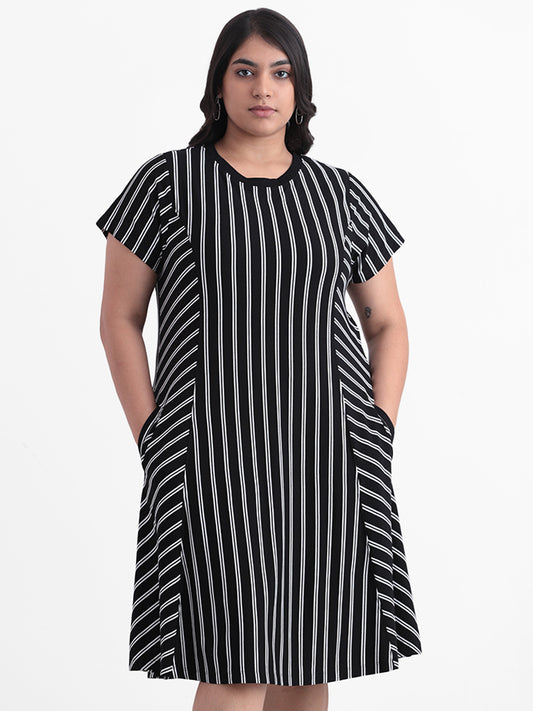 Gia Black Striped Dress