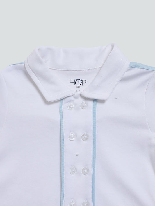 HOP Baby Blue Shirt with Striped Shorts