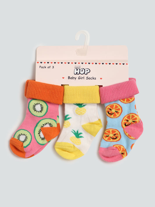HOP Baby Multi-Colored Socks - Set of 3