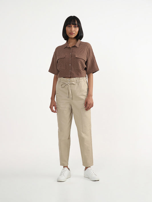 Nuon Plain Brown Blouse