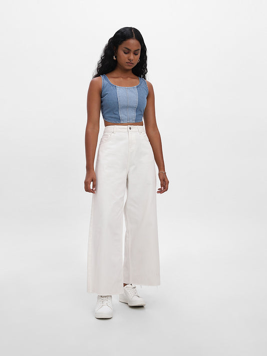 Nuon Plain Blue Blouse