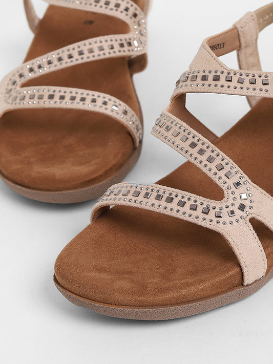 LUNA BLU Light Taupe Hot Fix Comfort Sandals