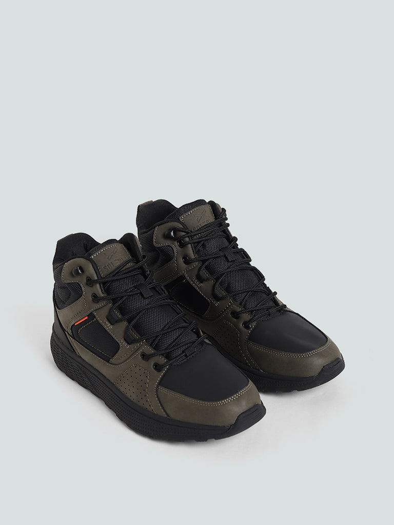 SOLEPLAY Olive Black Hiking Boots