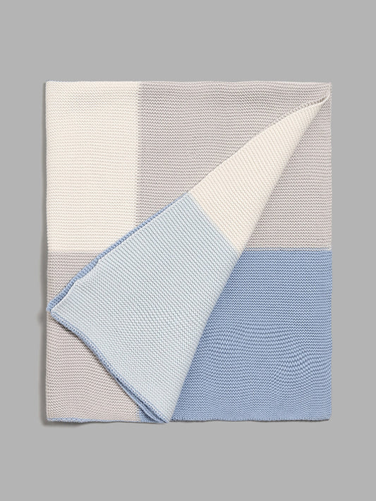 HOP Baby Blue Checked Blanket
