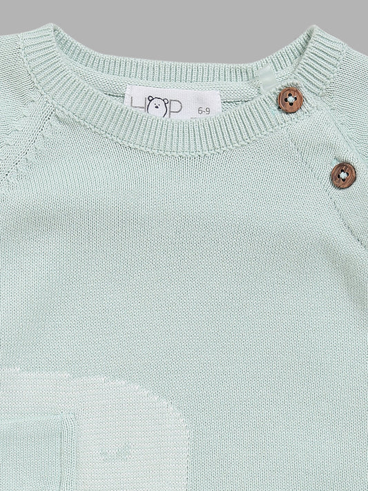 HOP Baby Sage Elephant Printed Top and Pants Set