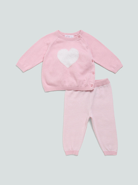 HOP Baby Striped Pants with Pink Top