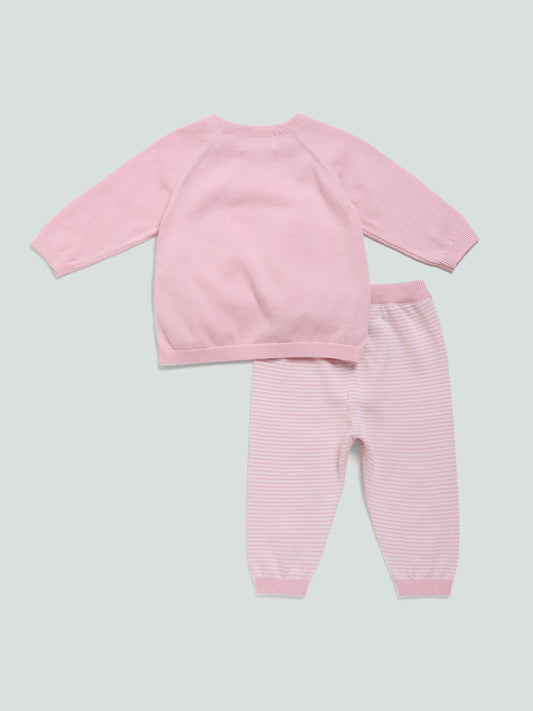 HOP Baby Striped Pants with Pink Top