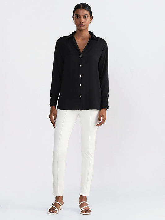 Wardrobe Solid Black Shirt