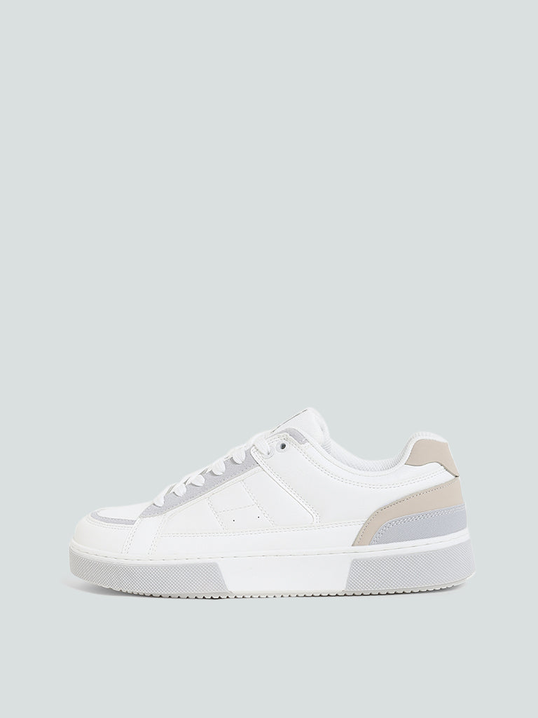 SOLEPLAY White & Grey Bumper Sneakers