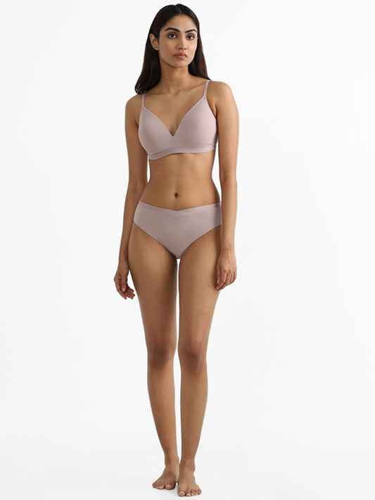 Wunderlove Light Taupe Beige Ribbed Bra