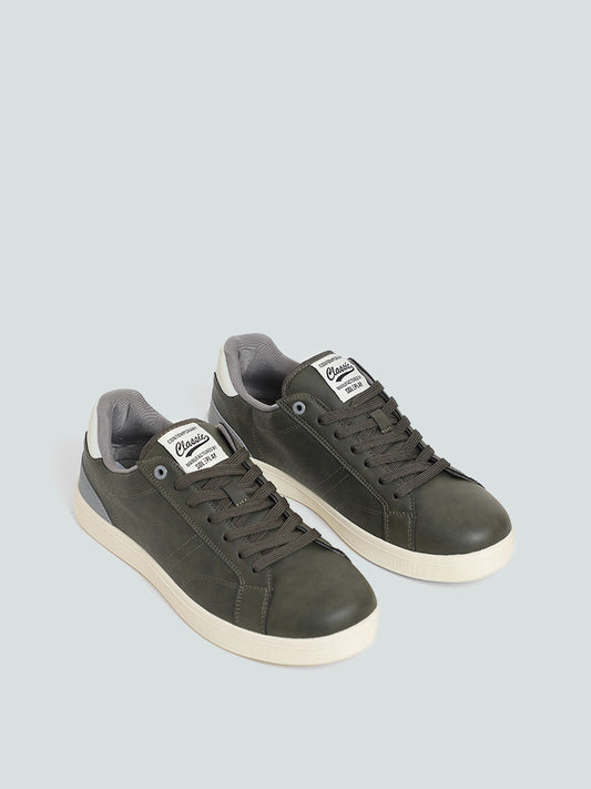 SOLEPLAY Forest Green Lace- up Casual Sneakers