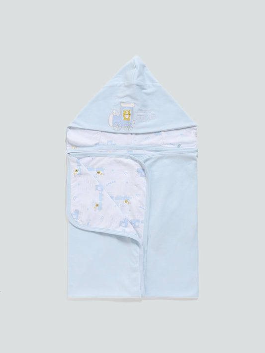 HOP Baby Playful Printed Blue Blanket