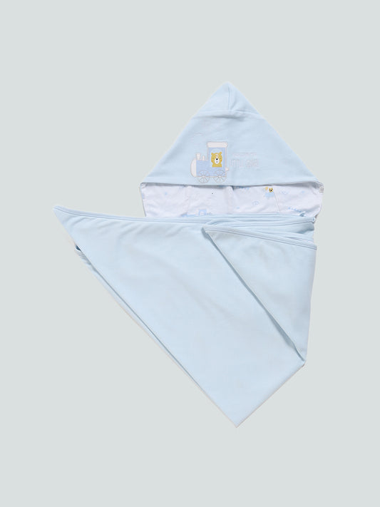 HOP Baby Playful Printed Blue Blanket