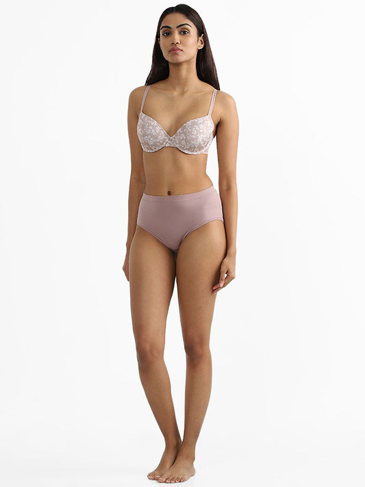 Wunderlove Light Brown Floral Printed Bra