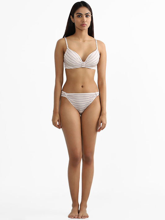 Wunderlove Light Brown Striped Bra