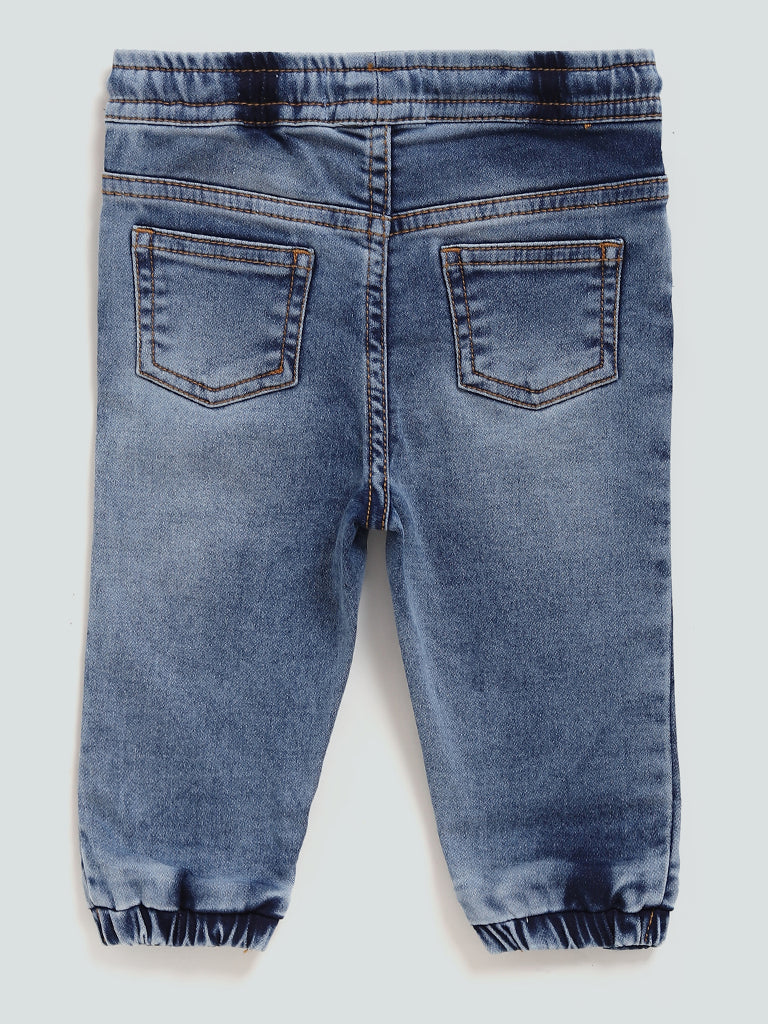 HOP Baby Solid Blue Denim Jeans