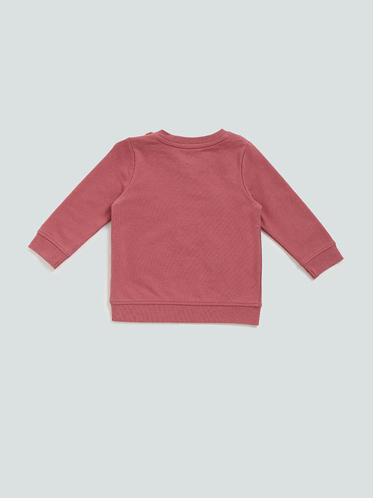 HOP Baby Pink Typographic Printed T-Shirt