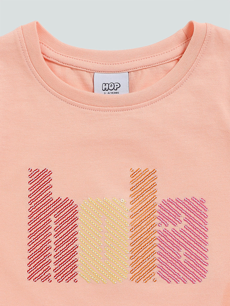 HOP Kids Peach Piper Typographic T-Shirt