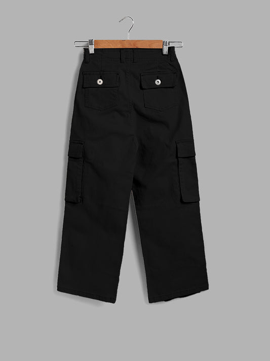 Y&F Kids Black Cargo Jeans