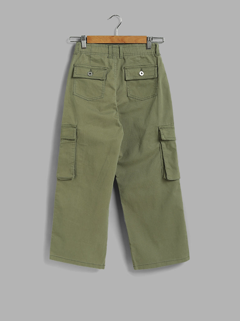 Y&F Kids Olive Relaxed - Fit High Rise Jeans