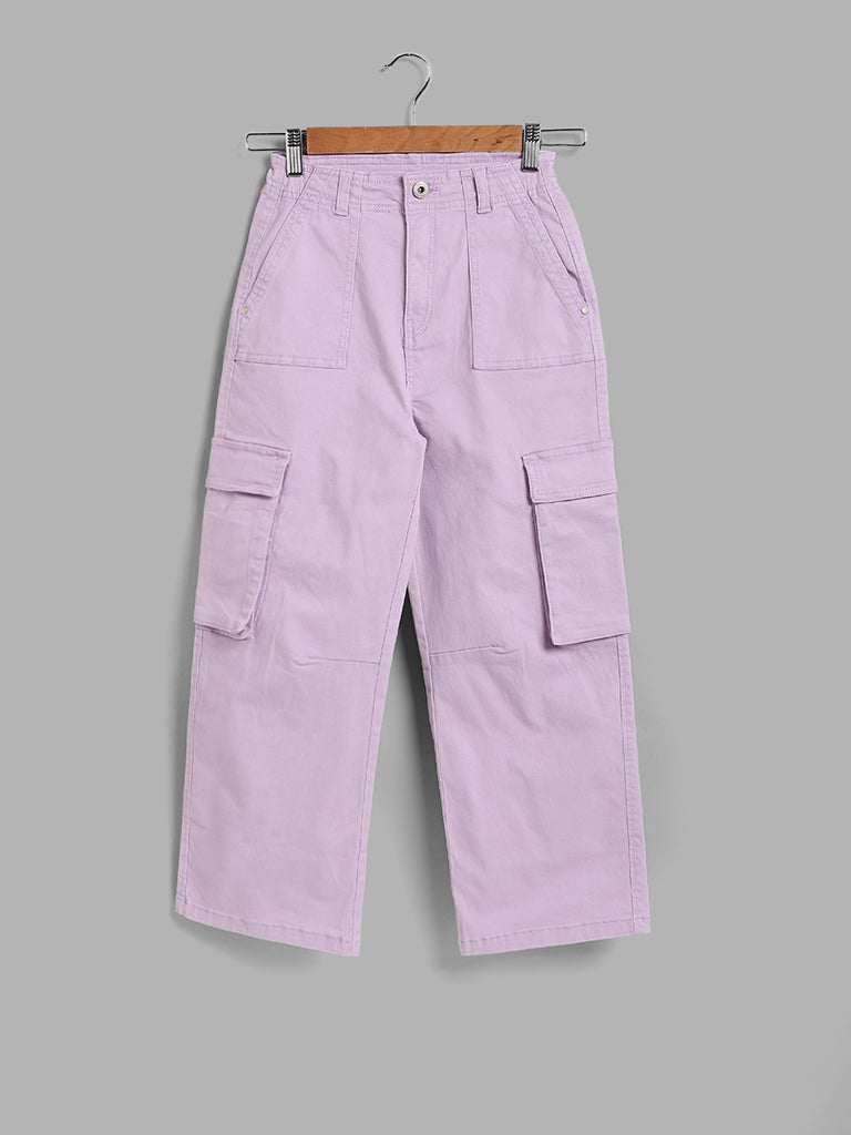 Y&F Kids Lilac Relaxed - Fit High - Rise Jeans
