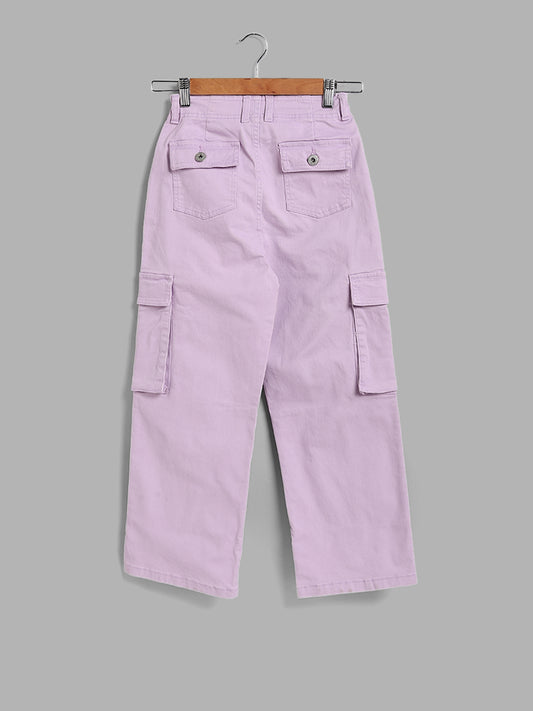 Y&F Kids Lilac Relaxed - Fit High Rise Jeans