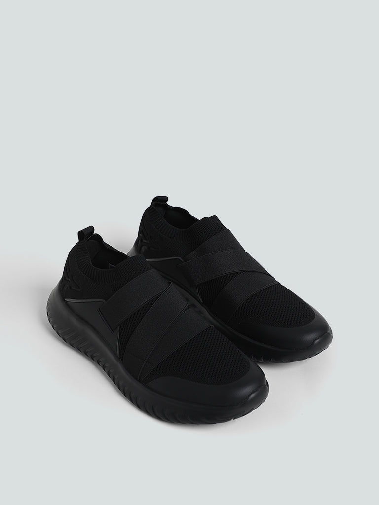 Buy SOLEPLAY Elastic Detail Black Slip-On Shoes from Westside