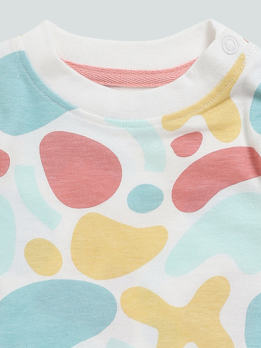 HOP Baby Multicolored Lion and Abstract Printed T-Shirt Set - Pack of 2