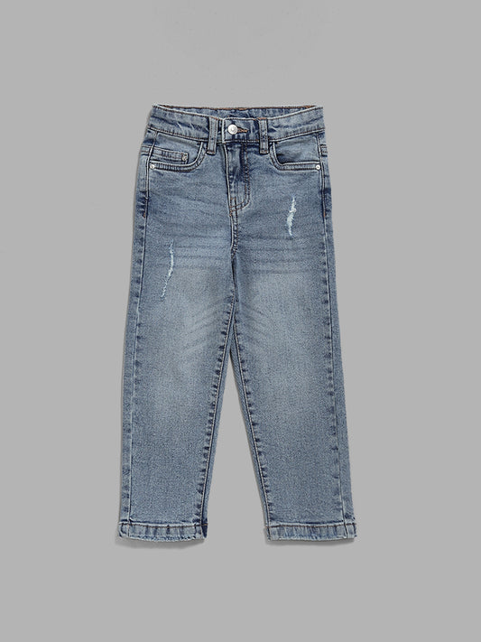 HOP Kids Solid Blue Denim Jeans