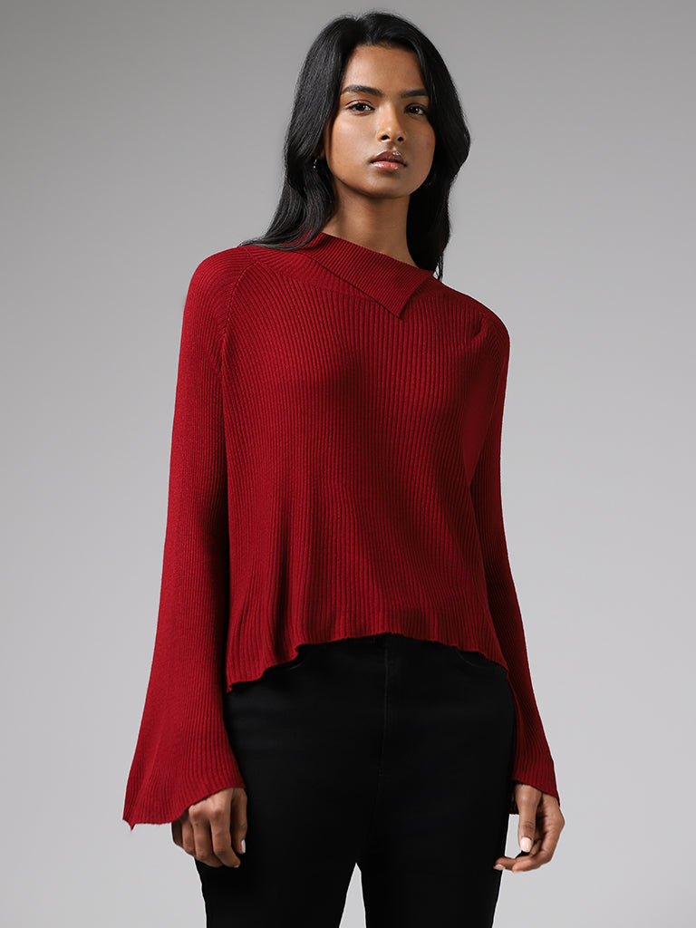 Maroon long discount sweater