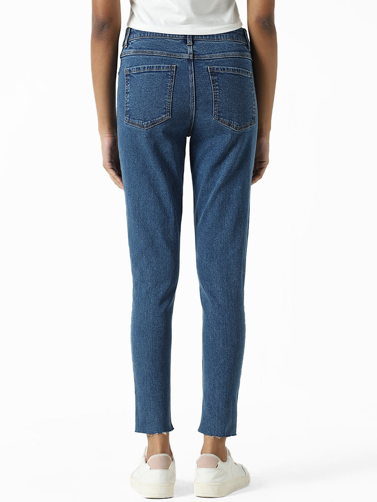 Nuon Blue Straight - Fit Mid Rise Jeans