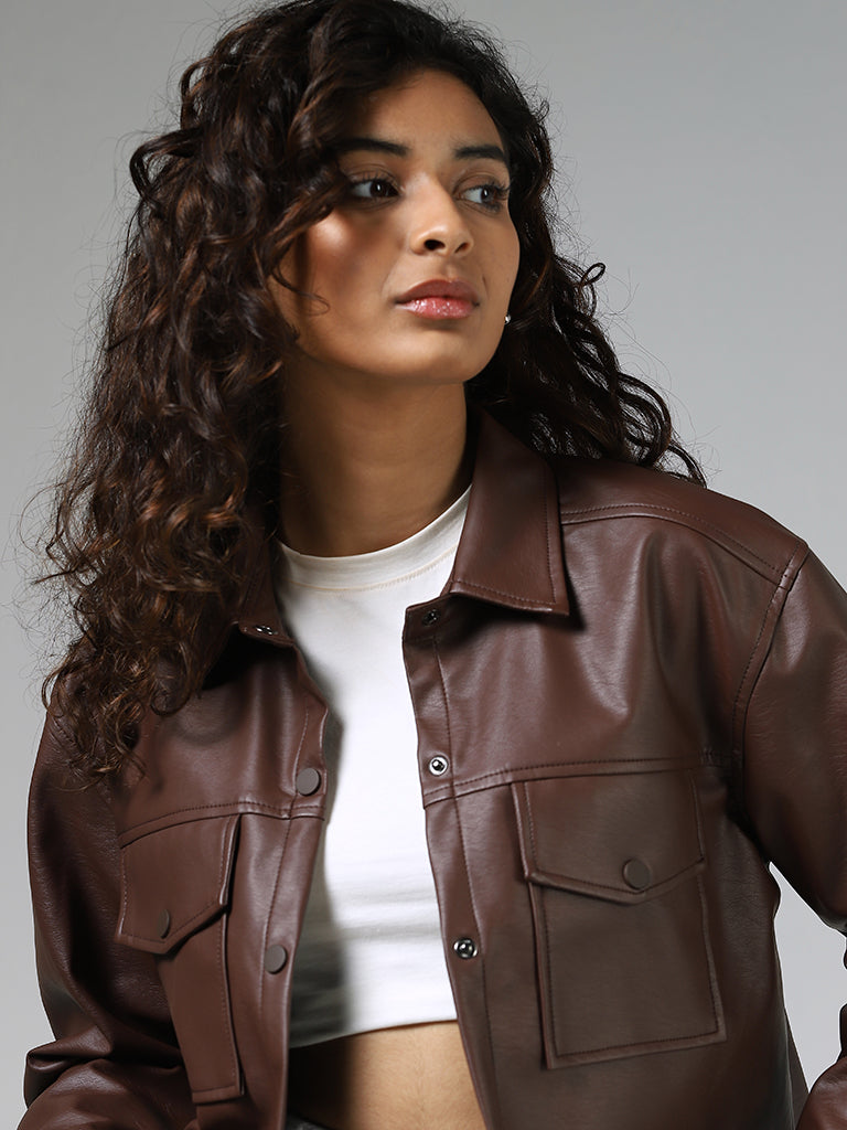 Nuon Brown Leather Jacket