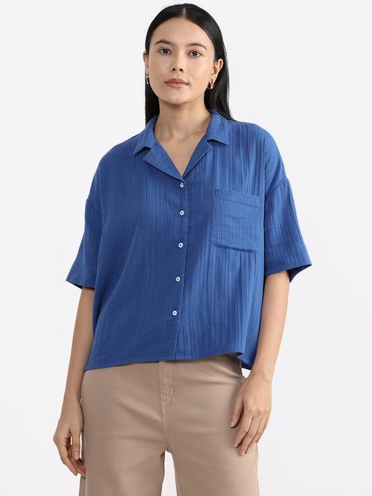 LOV Blue Linen Shirt