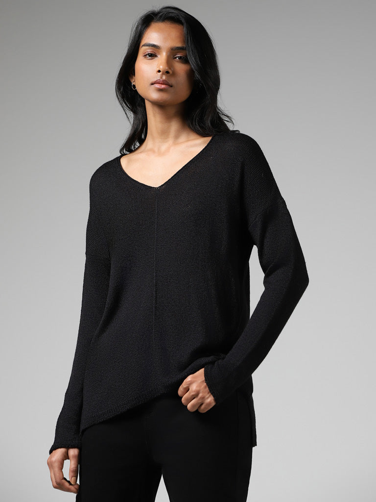 Black high low best sale sweater