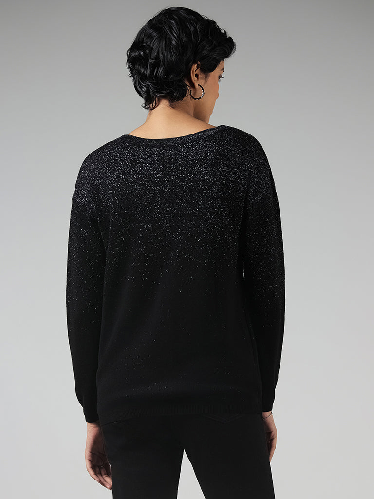 LOV Black Sequin Sweater