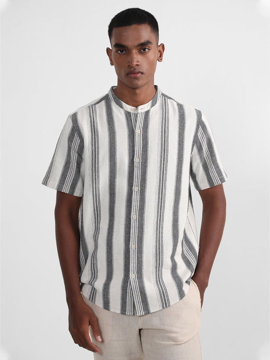 ETA Striped Black Resort Fit Shirt