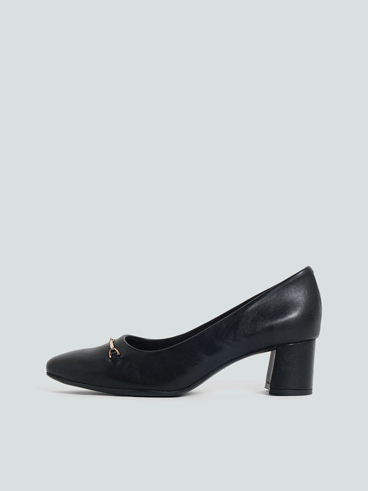 LUNA BLU Trim Court Black Pump Shoes