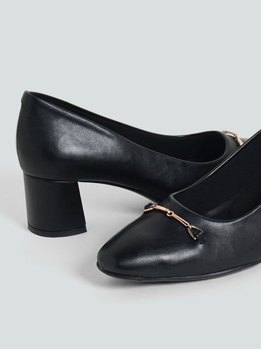 LUNA BLU Trim Court Black Pump Shoes