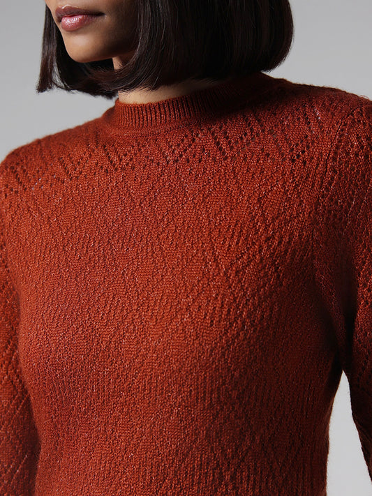 LOV Brown Knitted Long Dress